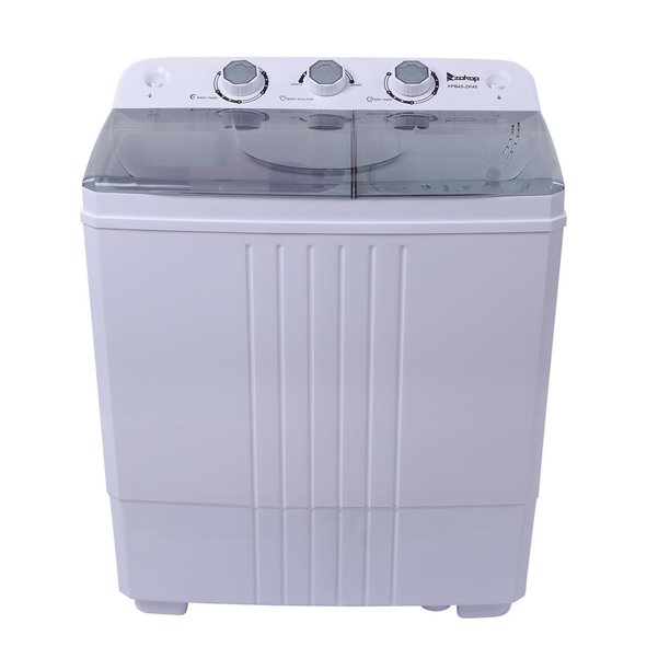 SamyoHome 16.5lbs Portable Compact Mini Twin Tub Washing Machine - Large Capacity Built-in Gravity Dryer Separate Washer