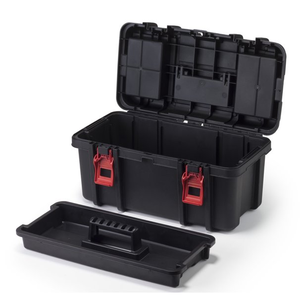 Hyper Tough 19-Inch Toolbox, Plastic Tool and Hardware Storage