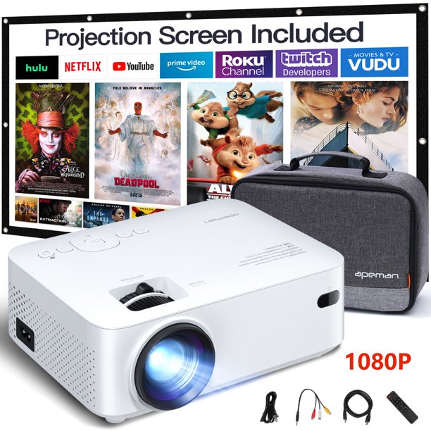APEMAN Mini Projector 1080P LCD Display 200'' Portable Video Projector