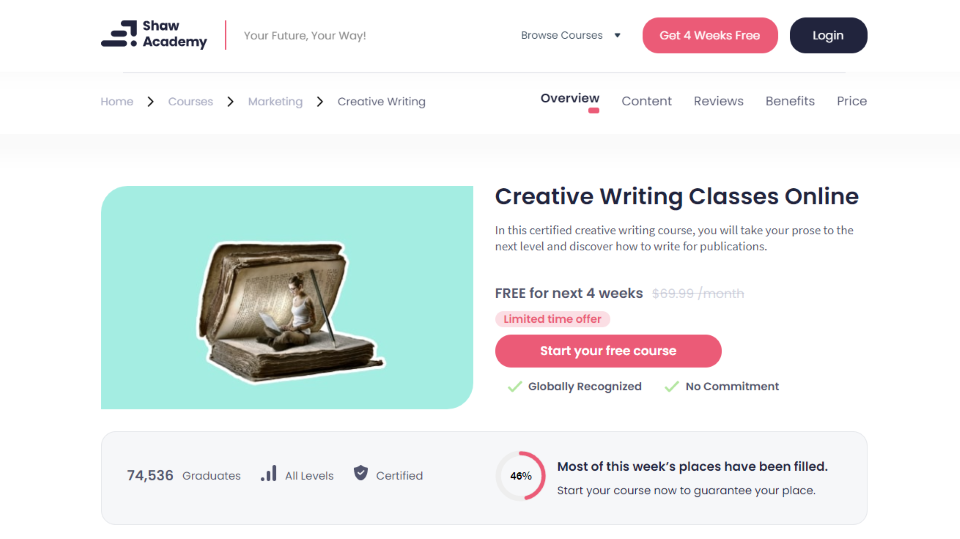 Shaw Academy Online Creative Writing Course