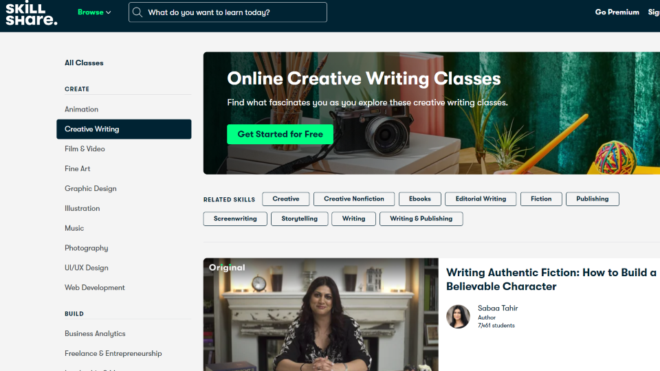 Skillshare Creative Writing Course