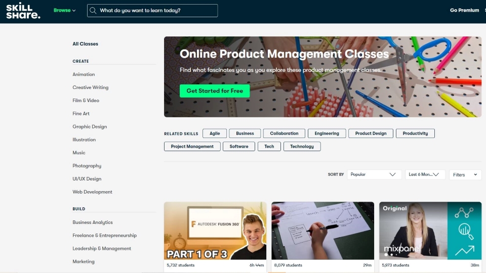 Skillshare Product Management Courses