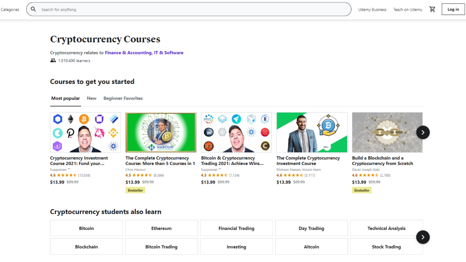 Udemy Cryptocurrency Trading Courses