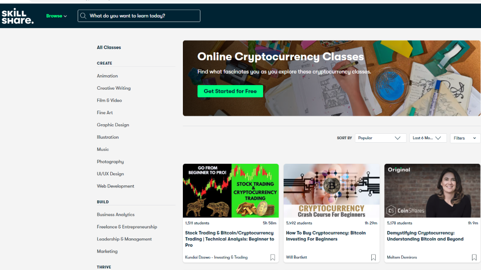 Skillshare Cryptocurrency Trading Courses