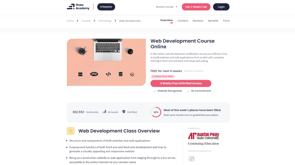 Shaw Academy Web Development Courses