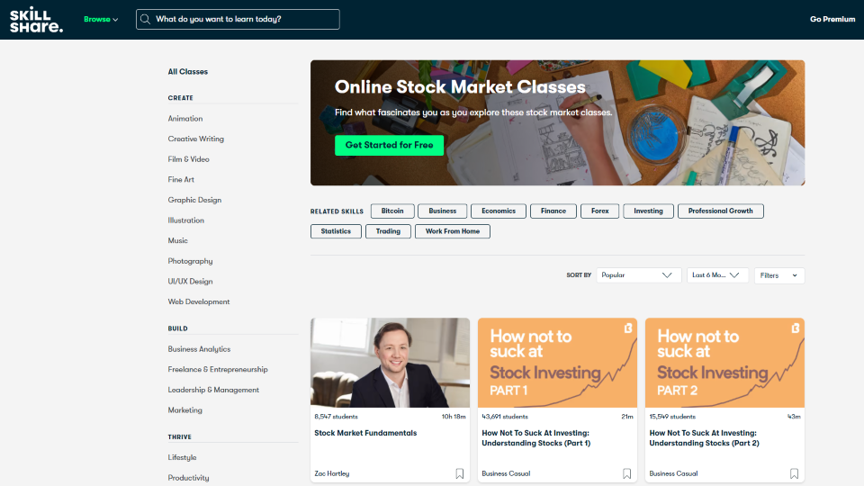 Skillshare Stock Trading Courses