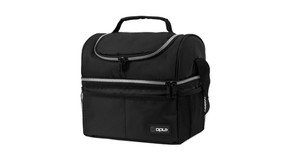 Insulated Dual Compartment Lunch Bag for Men, Women Double Deck Reusable Lunch Box Cooler