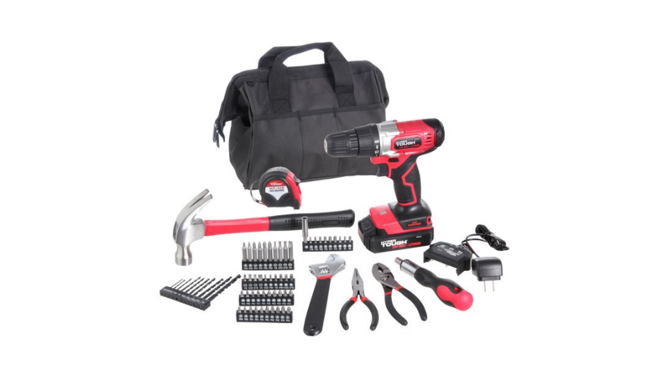 Hyper Tough 20V Max 3/8-in. Cordless Drill & 70-Piece DIY Home Tool Set Project Kit
