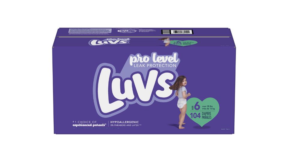 Luvs Pro Level Leak Protection Diapers, Size 6, 104 Count