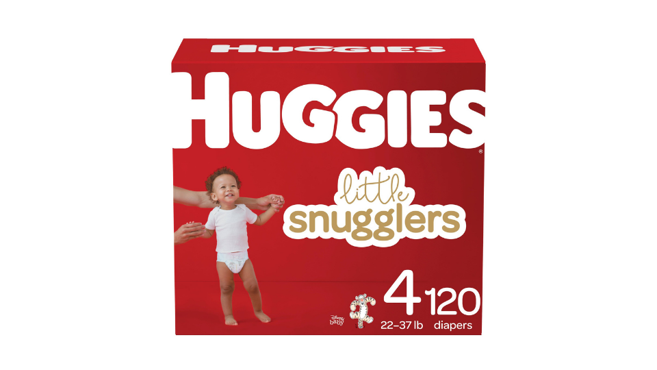 Huggies Little Snugglers Hypoallergenic and Latex-Free Diapers, Size 4, 120 Count