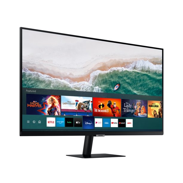 SAMSUNG 27" M5 LED Smart Monitor and Streaming TV, FHD, Remote Access, Microsoft 365 (1,920 x 1,080)