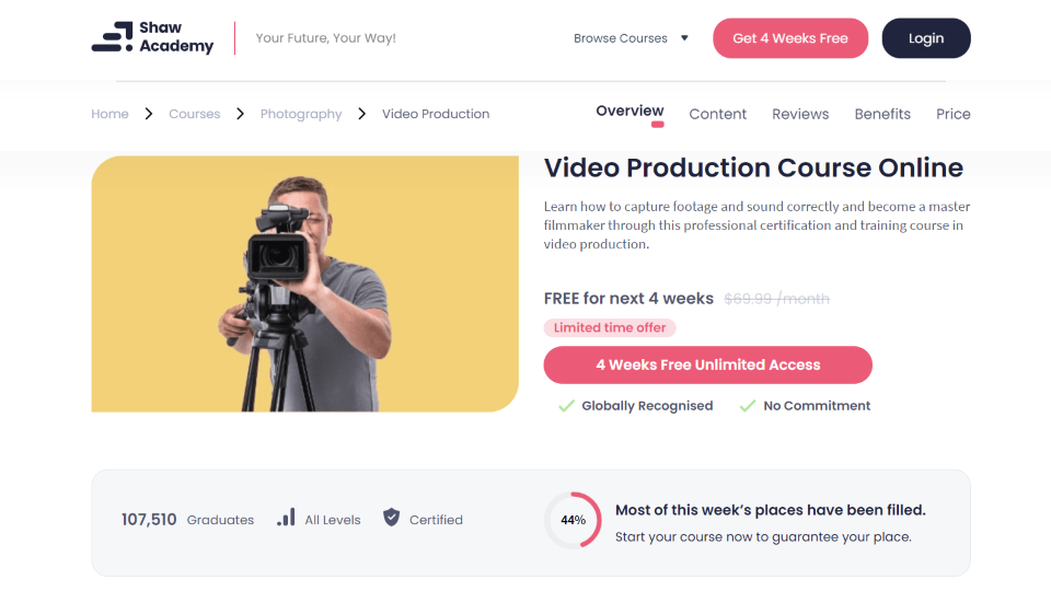 Shaw Academy Video Production Course Online