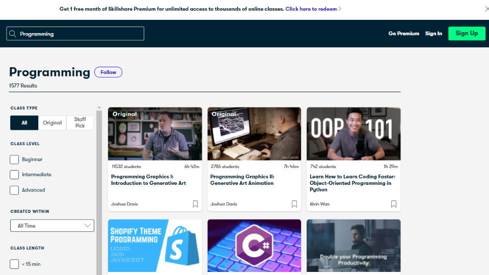 Skillshare Programming Courses