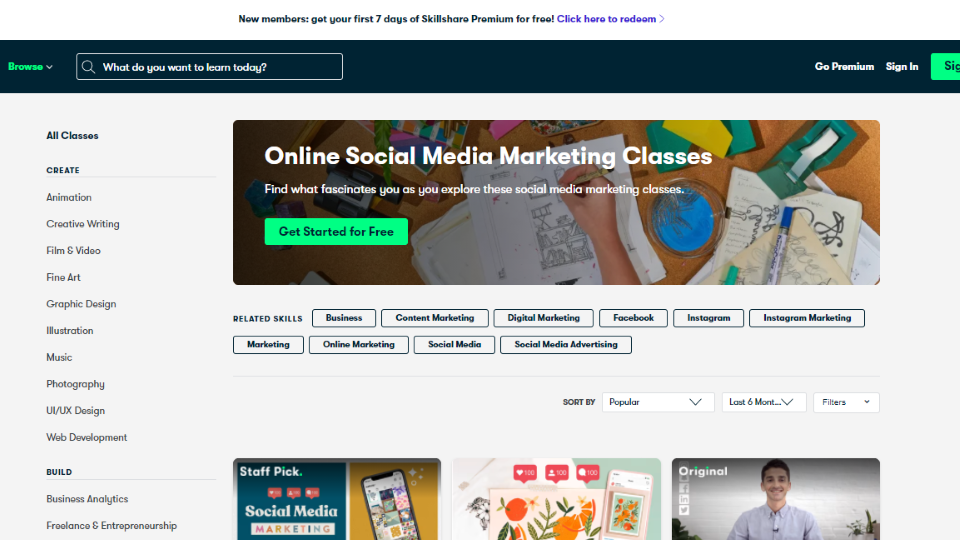 Skillshare Social Media Marketing Courses