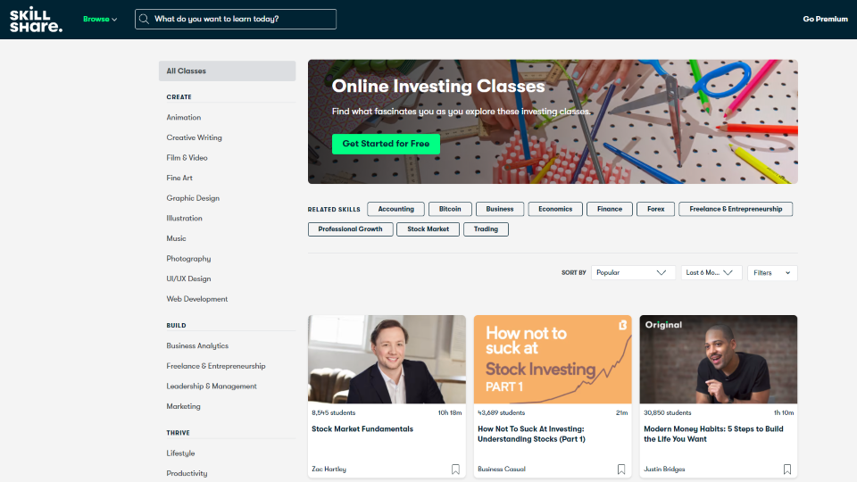 Skillshare Investment Courses