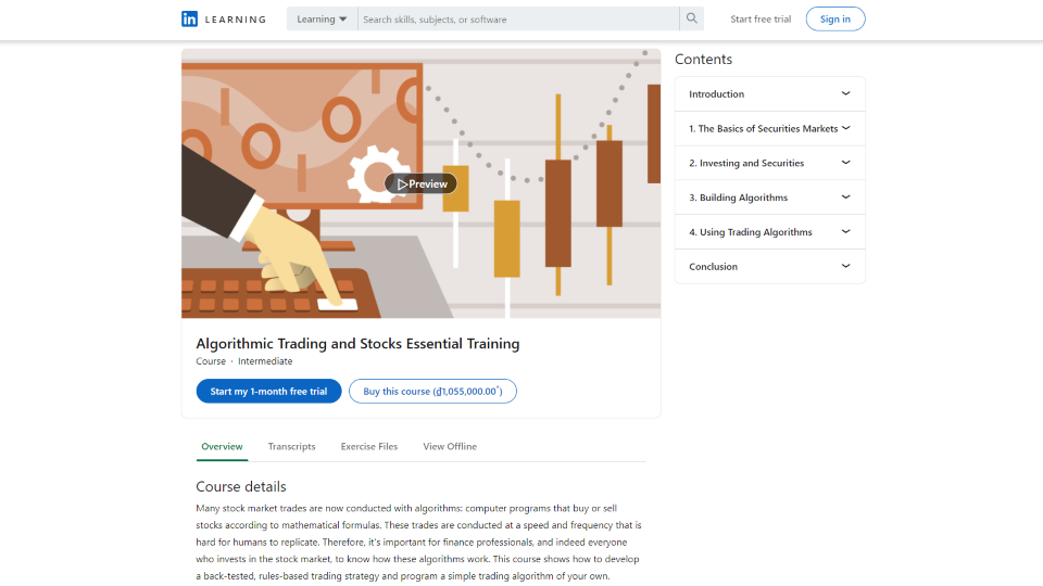 LinkedIn Learning Stock Trading Courses