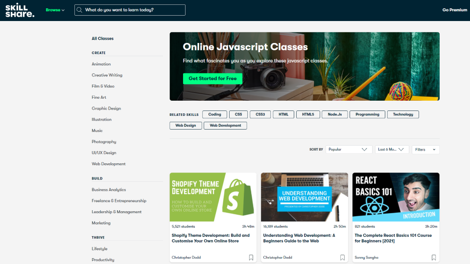 Skillshare Javascript Courses