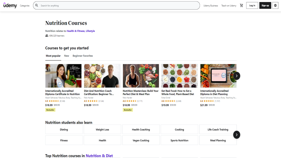 Udemy Nutrition Courses