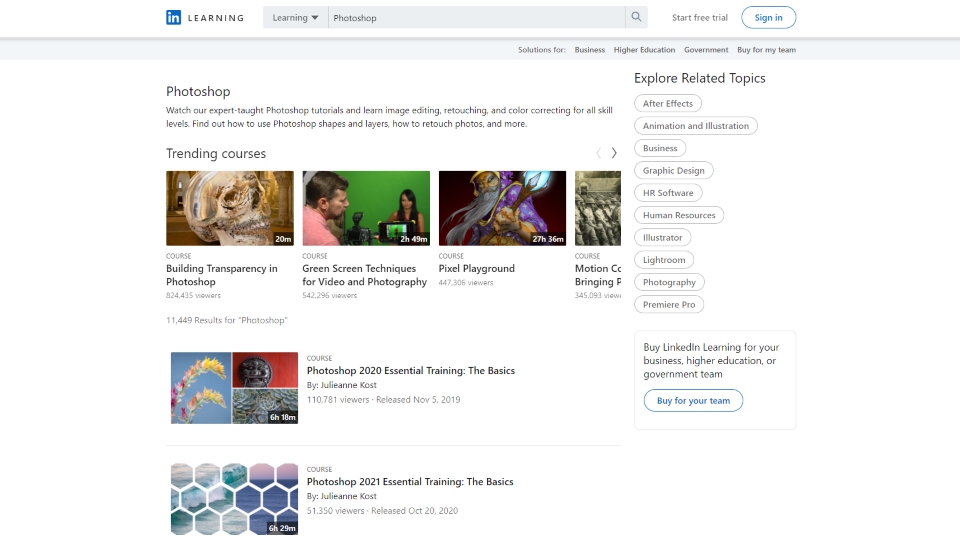 LinkedIn Learning Photoshop Courses