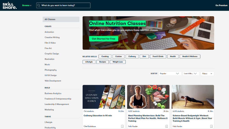 Skillshare Nutrition Courses