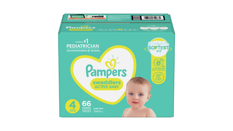 Pampers Swaddlers Diapers, Soft and Absorbent, Size 4, 66 Ct