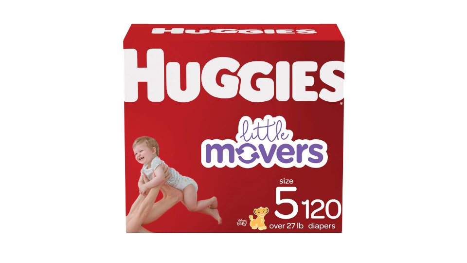 Huggies Little Movers Baby Diapers, Size 5, 120 Ct