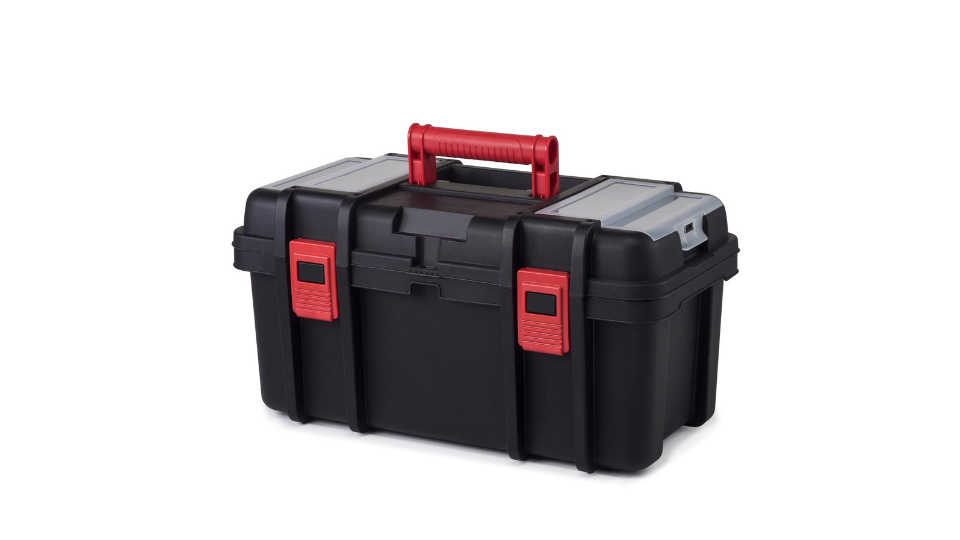 Hyper Tough 19-Inch Toolbox, Plastic Tool and Hardware Storage