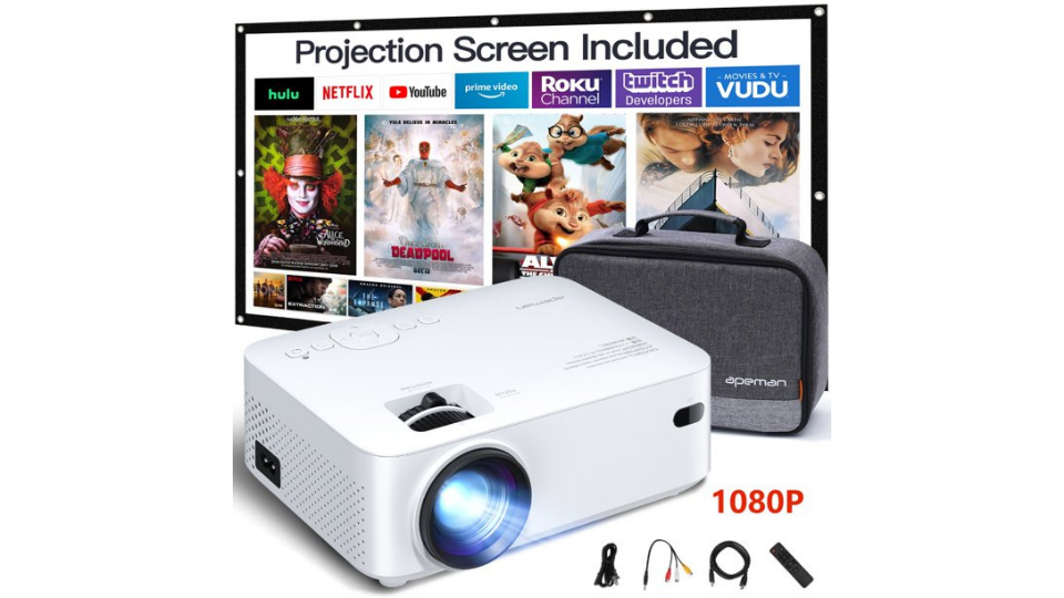 APEMAN Mini Projector, 1080P LCD