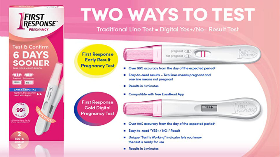 First Response Test And Confirm Pregnancy Test 1 Line Test And 1 Digital Test Pack